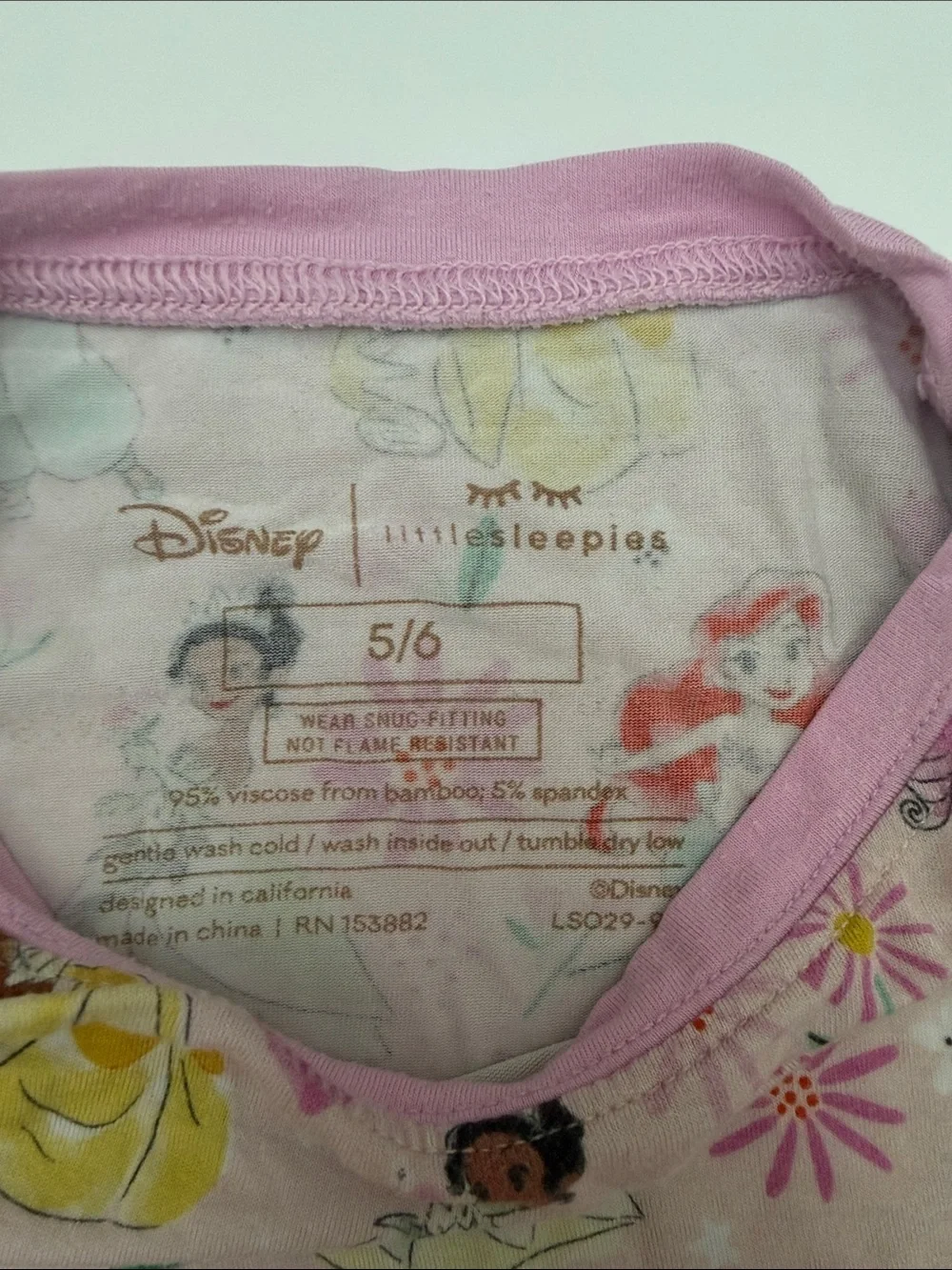Little Sleepies x Disney Pink Princess Character Pajama Set